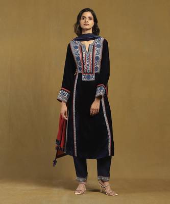 Blue azra kurta with pant and dupatta 1