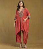 Pink elec solid kurta with palazzo