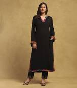 Black ikkat kurta with pant