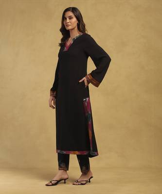 Black ikkat kurta with pant 2