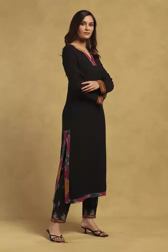 Black ikkat kurta with pant