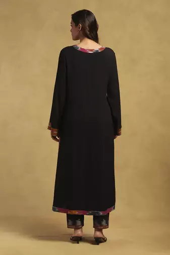 Black ikkat kurta with pant