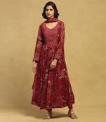 Red fatema kurta with churidar and dupatta