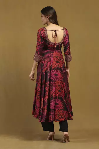 Red hriday kurta with pant and dupatta