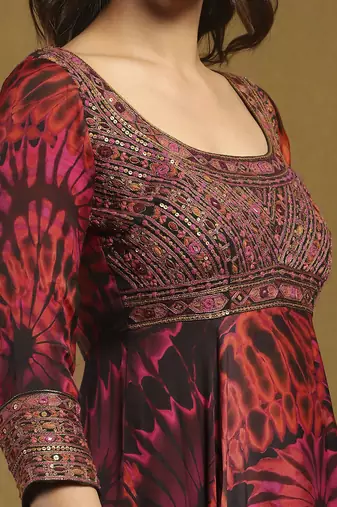 Red hriday kurta with pant and dupatta