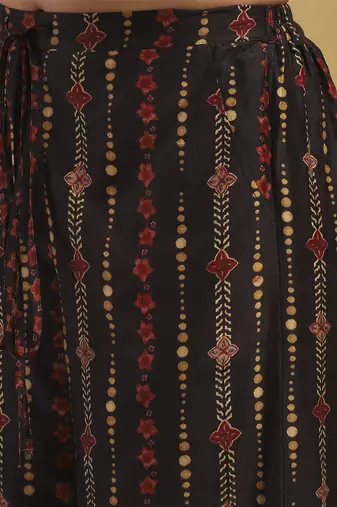 Black kiraj kurta with palazzo and dupatta