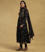 Black madhura kurta with leggings and dupatta