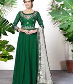 Catching Green Faux Georgette Semi Stitched Ethnic Women's Suits Semi stitched