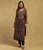 Black meraki border kurta with churidar and dupatta