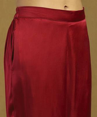 Red peru kurta with pant and dupatta 5