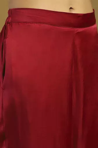 Red peru kurta with pant and dupatta