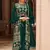 Green embroidered georgette palazzo suit