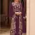 Wine embroidered georgette palazzo suit
