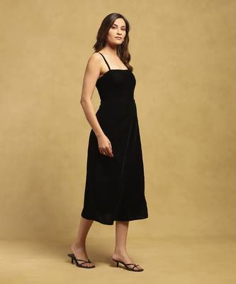 Black geo applique long dress 3