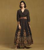 Black gopuram maxi dress
