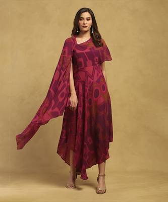 Pink meraki long dress 1