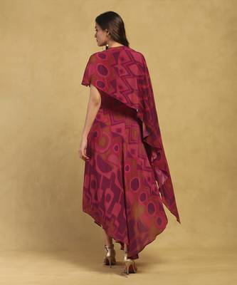 Pink meraki long dress 5
