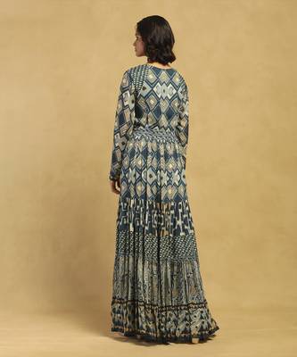 Blue meraki border maxi dress 5