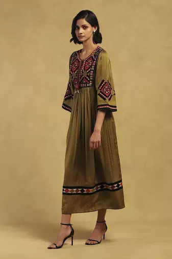 Green millary dress
