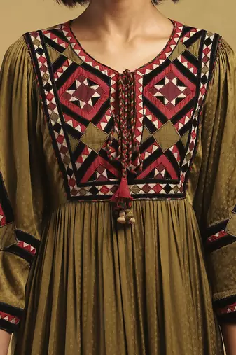Green millary dress