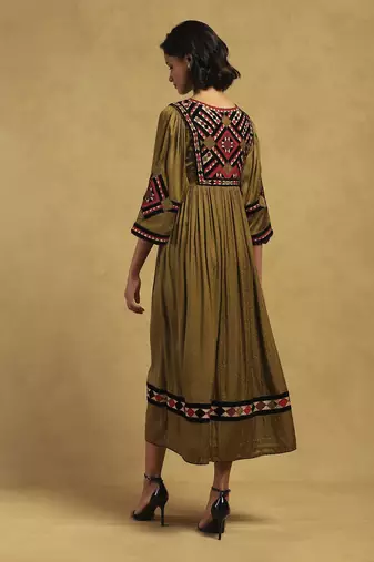 Green millary dress