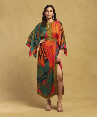 Multi color  minati kaftan dress 1