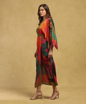 Multi color  minati kaftan dress 2