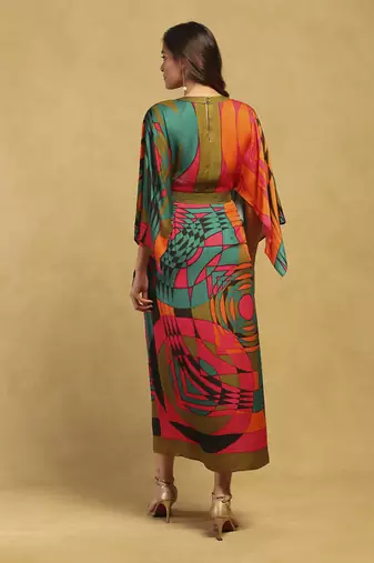 Multi color  minati kaftan dress