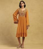 Yellow peru solid dress