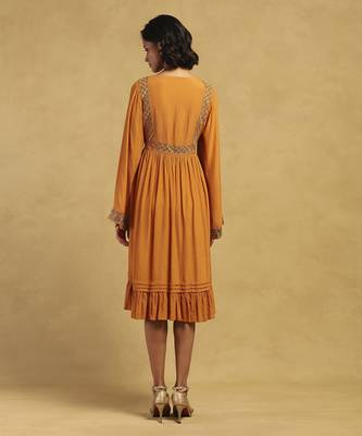 Yellow peru solid dress 5
