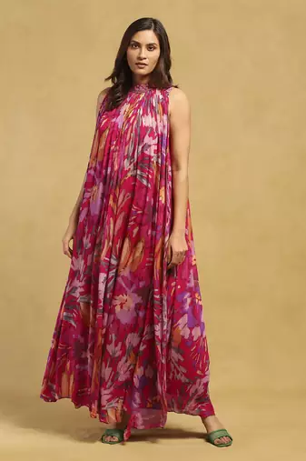 Pink pheonix shift dress