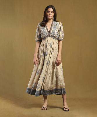 Beige sulawasi maxi dress 1
