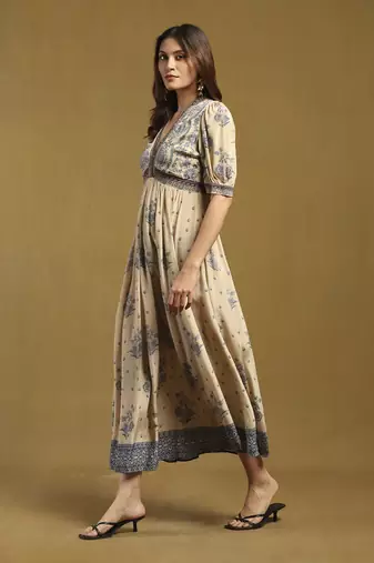 Beige sulawasi maxi dress