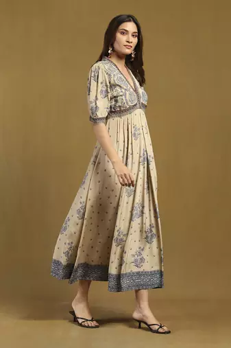 Beige sulawasi maxi dress