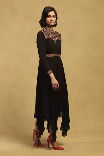 Black velentine long dress
