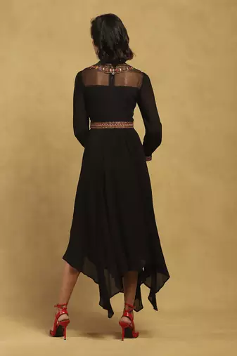 Black velentine long dress