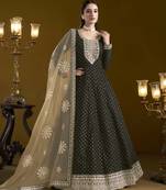 Black chanderi butti heavy thread embroidery with sequins work salwar kameez