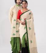 Hansjaru- saree & kurta-dhoti couple set