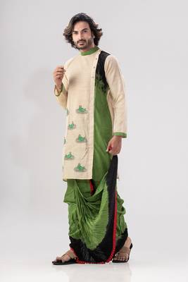 Hansjaru- saree & kurta-dhoti couple set 4