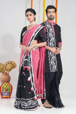 Cross connection- mekhela & kurta-dhoti couple set 2