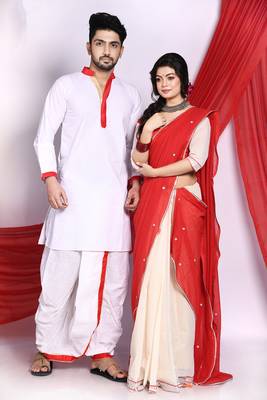 Madhu chandrima- mekhela & kurta-dhoti couple set 2