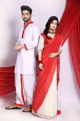 Madhu chandrima- mekhela & kurta-dhoti couple set 3