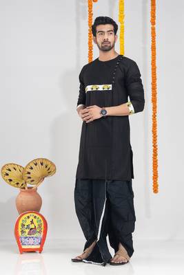 Chupkatha- saree & kurta-dhoti couple set 4
