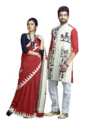 Amader choto gram- saree & kurta cotton couple set 1