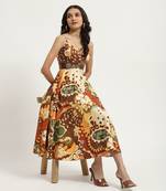 Brown agata satin dress