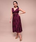 Red alvira satin midi dress