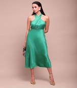 Green amara halter dress