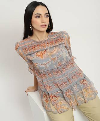 Blue arden top with camisole 1