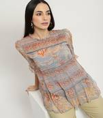 Blue arden top with camisole