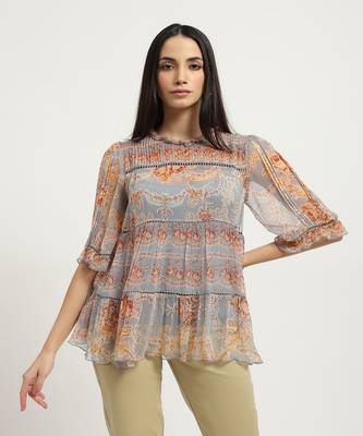 Blue arden top with camisole 3